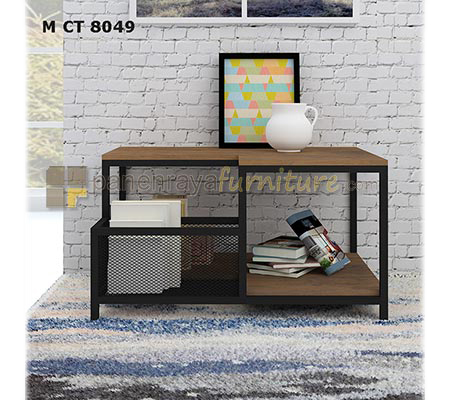 Panen Raya Furniture Coffee Table Expo M CT 8049 MattWood-Metal Black 80x60x45