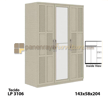 Panen Raya Lemari Pakaian 3 Pintu Expo LP 3106 Tecido 143x58x204