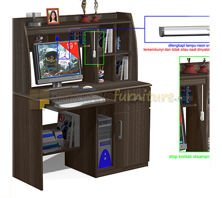 Panen Raya Meja Belajar / Komputer Expo SDC 5104 Sandal Wood 120x48x135