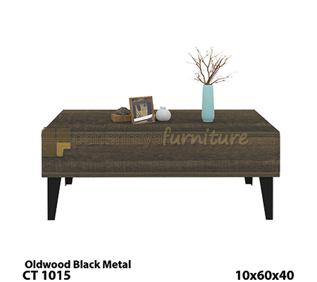 Panen Raya Furniture Coffee Table Expo CT 1015 Old Wood 100x60x40