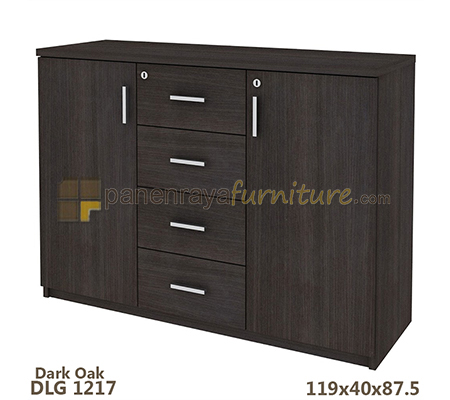 Panen Raya Furniture Lemari Arsip Rendah Expo DLG 1217 Dark Oak 119x40x88