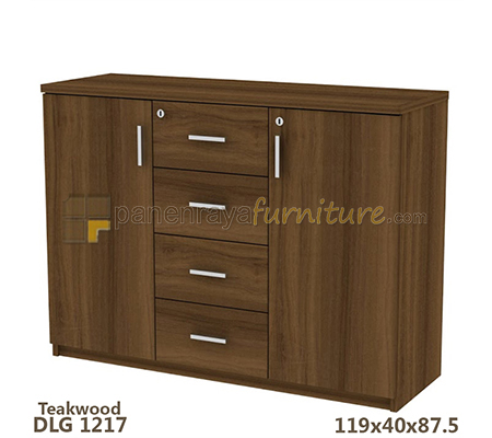 Panen Raya Furniture Lemari Arsip Rendah Expo DLG 1217 Teak Wood 119x40x88