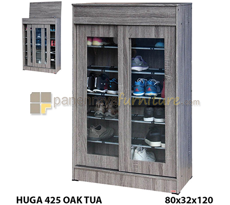 Panen Raya Lemari Sepatu Lunar Huga 425 Sonoma Oak 80x32x120