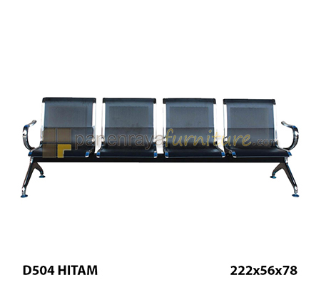 Panen Raya Furniture KURSI TUNGGU LUNAR 4 SEAT D504 BLACK 232x60