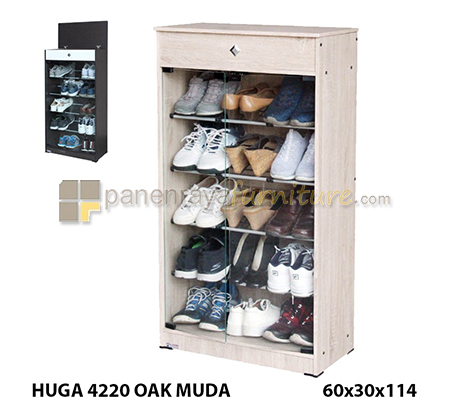 Panen Raya Lemari Sepatu Lunar Huga 4220 Oak Muda 60x32x114