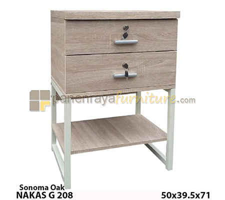 Panen Raya Furniture NAKAS GRACE G 208 SONOMA OAK 50x40x71