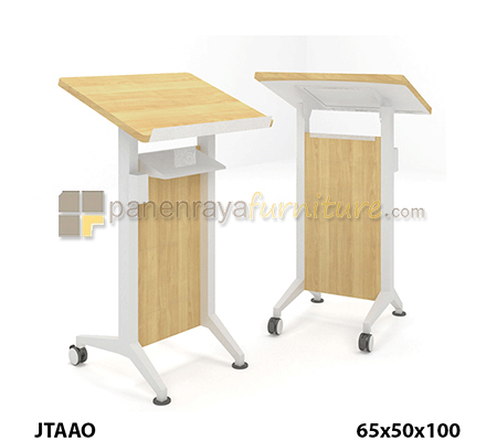 Panen Raya Furniture Meja Podium HighPoint Siena JTAAO Light Beech 65x50x100