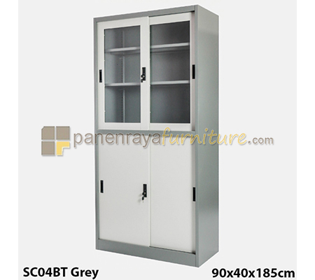 Panen Raya Furniture Lemari Arsip Besi IMPORTA SC 04 BT Grey-Beige 90x40x185