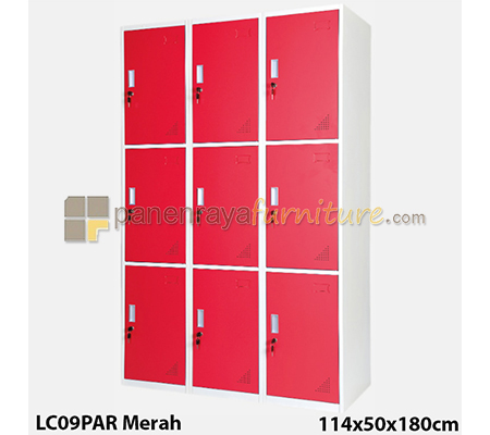 Panen Raya Furniture Locker Besi IMPORTA LC 09 PAR Merah 114x50x180