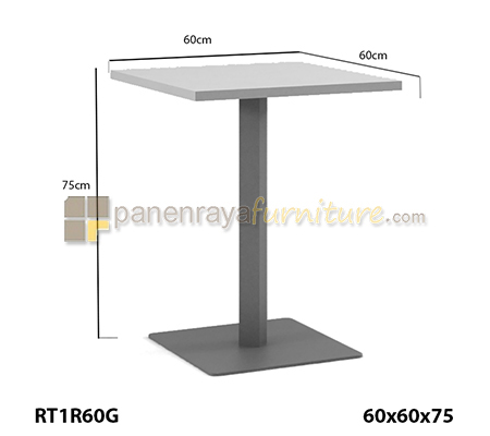 Panen Raya Furniture Meja Cafe Square HighPoint Monza RT1R60G Light Grey 60x60x75