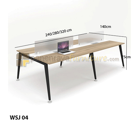 Panen Raya Furniture Workstation Staff 4 Seater HighPoint Seven WS7 04 1470 W67 Brighton 280x140x75