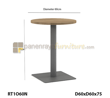 Panen Raya Furniture Meja Cafe Bundar HighPoint Monza RT1O60N Cappuccino D60x75