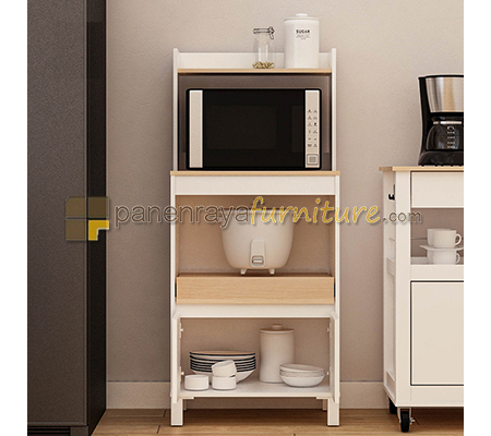 Panen Raya Rak Microwave Prodesign Navi KC 60 White SM Pro Oak 60x40x135