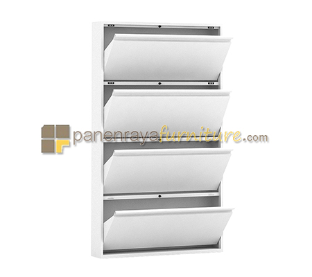 Panen Raya Lemari Sepatu 4 Rak Gion MSR 80 Putih 80x15x137