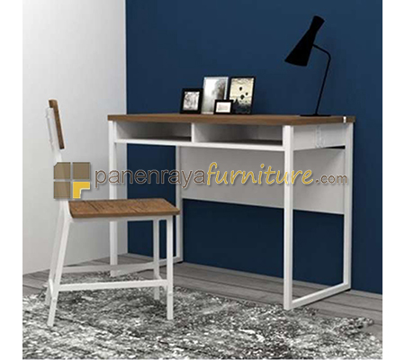 Panen Raya Furniture Meja dan Kursi Sekolah Expo MSD 5143 dan MSR 5144 Mattwood White Metal