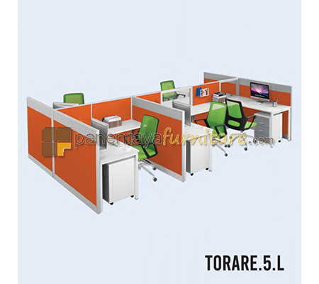 Panen Raya Furniture Workstation 5 Seater HPL Indachi Torare.5.L