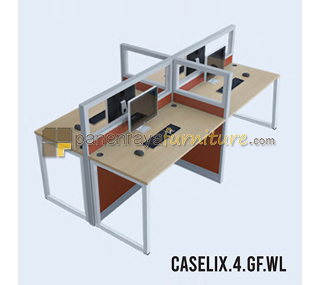 Panen Raya Furniture Workstation 4 Seater Indachi Caselix.4.GF.WL