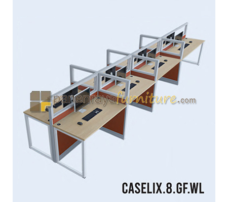 Panen Raya Furniture Workstation 8 Seater Indachi Caselix.8.GF.WL