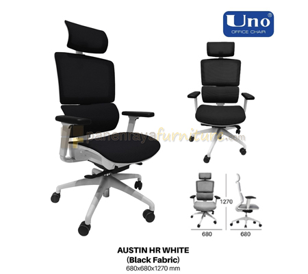 Panen Raya Furniture Kursi Kantor UNO Austin HR White-Black