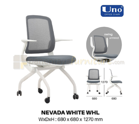 Panen Raya Furniture Kursi Kantor UNO Nevada Wheel White-Grey