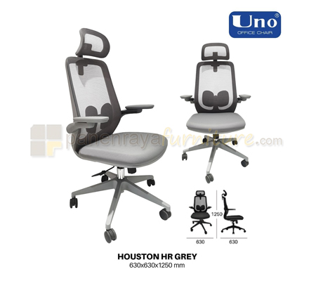 Panen Raya Furniture Kursi Kantor UNO Houston HR Grey-Grey