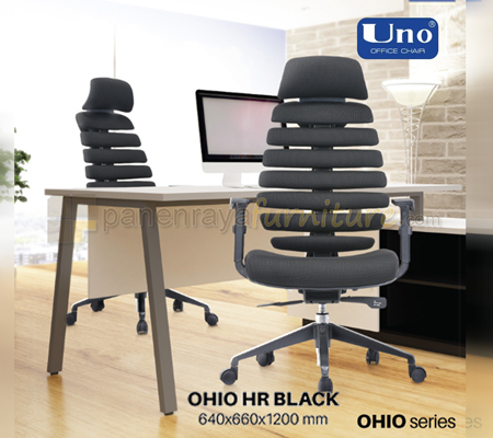 Panen Raya Furniture Kursi Kantor UNO Ohio Black-Black