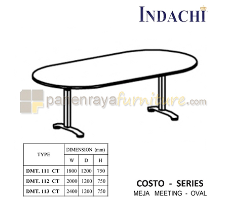 Panen Raya Furniture Meja Meeting Oval Indachi Costo DMT 112 CT Maple 200x120x75 Melamine