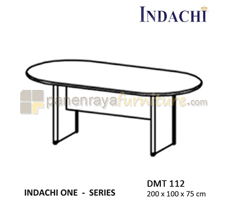 Panen Raya Furniture Meja Meeting Oval Kaki Panel Indachi One DMT 112 200x100x75 Melamine