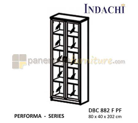 Panen Raya Furniture Lemari Arsip Tinggi Pintu Kaca Frame Full Indachi Performa DBC 882 F PF Maple 80x40x202