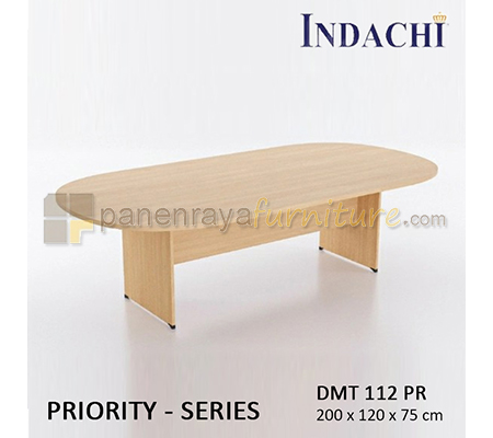Panen Raya Furniture Meja Meeting Oval Indachi Priority DMT 112 PR Maple 200x120x75 Melamine 
