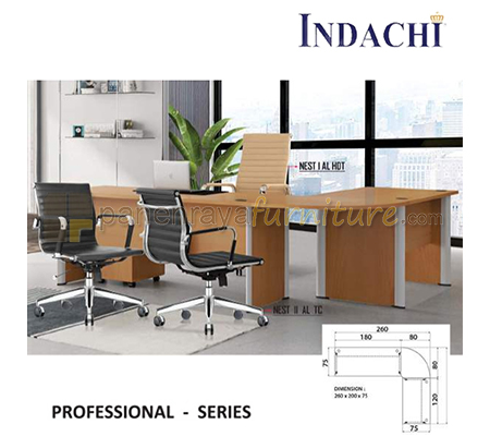 Panen Raya Furniture Meja Kantor Direktur Indachi Professional Series Beech 260x200x75 Melamine 
