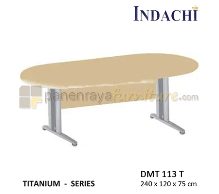 Panen Raya Furniture Meja Meeting Oval Indachi Titanium DMT 113 T Maple 240x120x75 Melamine