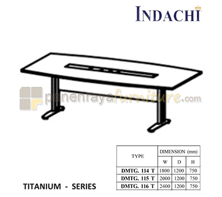 Panen Raya Furniture Meja Meeting Top Plus Glass Indachi Titanium DMTG 116 T Maple 240x120x75 Melamine