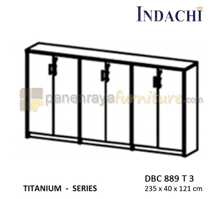 Panen Raya Furniture Lemari Arsip Sedang Triple Pintu Panel Indachi Titanium DBC 889 T 3 Maple 235x40x121 Melamine