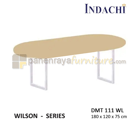 Panen Raya Furniture Meja Meeting Oval Indachi Wilson DMT 111 WL Maple 180x120x75 Melamine