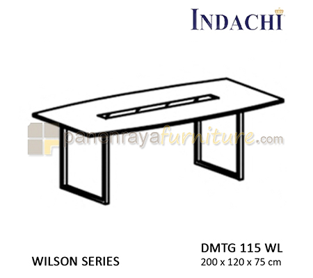 Panen Raya Furniture Meja Meeting Top Plus Glass Indachi Wilson DMTG 115 WL Maple 200x120x75 Melamine
