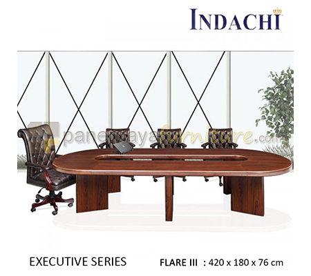 Panen Raya Furniture Meja Meeting Oval Indachi Executive FLARE III 420x180x76