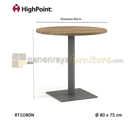 Panen Raya Furniture Meja Cafe Bundar HighPoint Monza RT1O80 Cappuccino D80x75