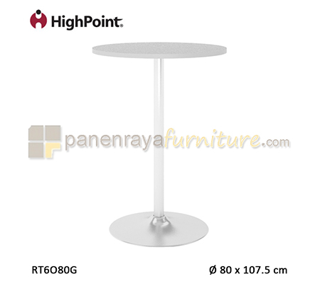 Panen Raya Meja Cafe Round Tinggi HighPoint Monza RT6O80G Grey D80x108