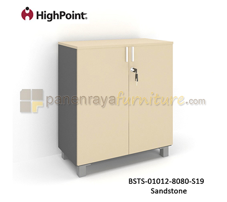 Panen Raya Furniture Lemari Arsip Rendah 2 Pintu Panel Kaki Plastik HighPoint Storio BSTS 01012 8080 S19 Sandstone