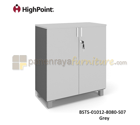Panen Raya Furniture Lemari Arsip Rendah 2 Pintu Panel Kaki Plastik HighPoint Storio BSTS 01012 8080 S07 Grey
