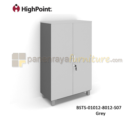 Panen Raya Furniture Lemari Arsip Tinggi 2 Pintu Panel Kaki Plastik HighPoint Storio BSTS 01012 8012 S07 Grey