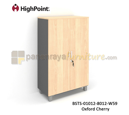 Panen Raya Furniture Lemari Arsip Tinggi 2 Pintu Panel Kaki Plastik HighPoint Storio BSTS 01012 8012 W59 Light Beech