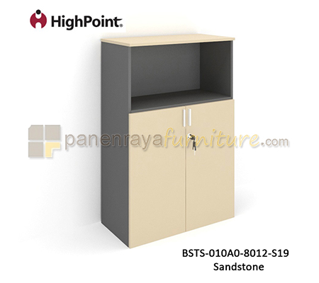 Panen Raya Furniture Lemari Arsip Tinggi Kombinasi Rak Dan 2 Pintu Panel HighPoint Storio BSTS 010A0 8012 S19 Sandstone