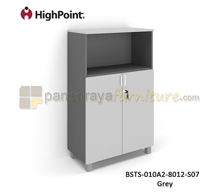 Panen Raya Furniture Lemari Arsip Tinggi Kombinasi Pintu Panel Kaki Plastik HighPoint Storio BSTS 010A2 8012 S07 Grey