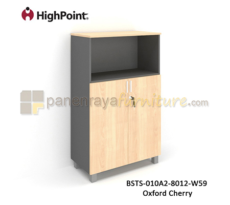 Panen Raya Furniture Lemari Arsip Tinggi Kombinasi Pintu Panel Kaki Plastik HighPoint Storio BSTS 010A2 8012 W59 Cherry