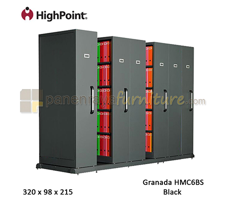 Panen Raya Furniture Mobile Compactor Hand Push 6 Bay HighPoint Granada HMC6BS 320x98x215