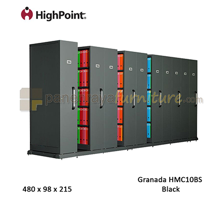 Panen Raya Furniture Mobile Compactor Hand Push 10 Bay HighPoint Granada HMC10BS 480x98x215