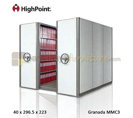 Panen Raya Furniture Mechanical Mobile Compactor 3 Columns HighPoint Granada MMC3 40x297x223