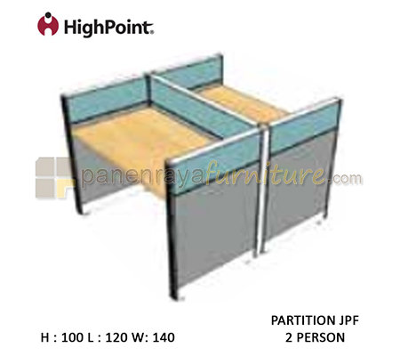 Panen Raya Furniture Workstation 2 Seater Tinggi 100 HighPoint Partition JPF Light Beech